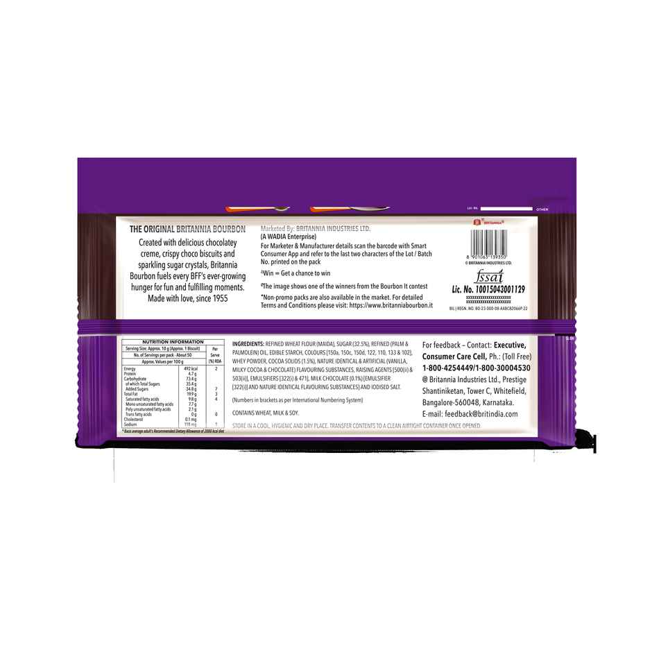 Britannia The Original Bourbon - Creme Biscuit with Chocolate | Chocolatey Indulgence | Combo