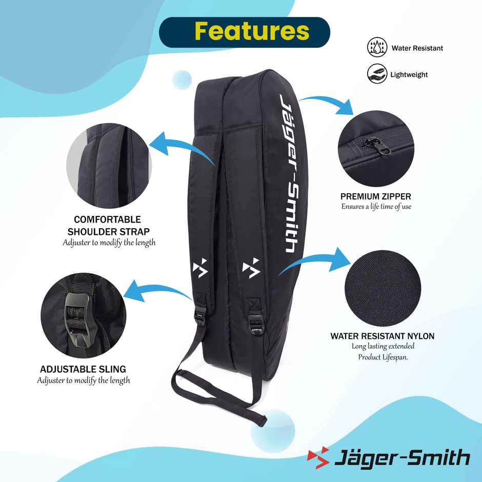 Jager-Smith Shine (Two Compartment) Isoft Padded Straps | Spill Proof | Durable (Black, Kit Bag)