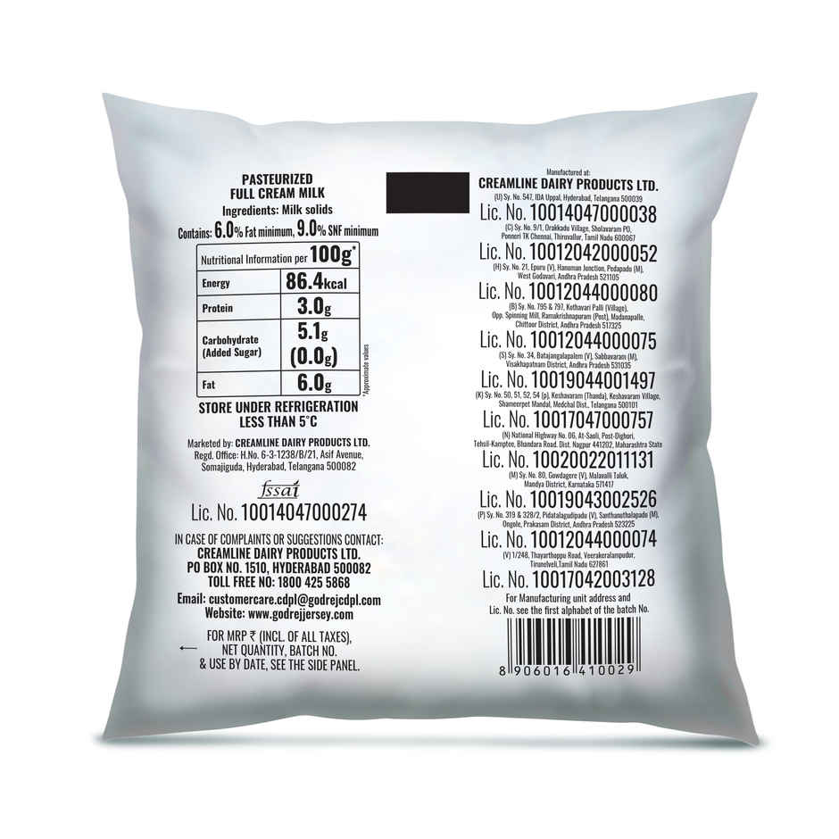Godrej Jersey Full Cream Fresh Milk | Pouch