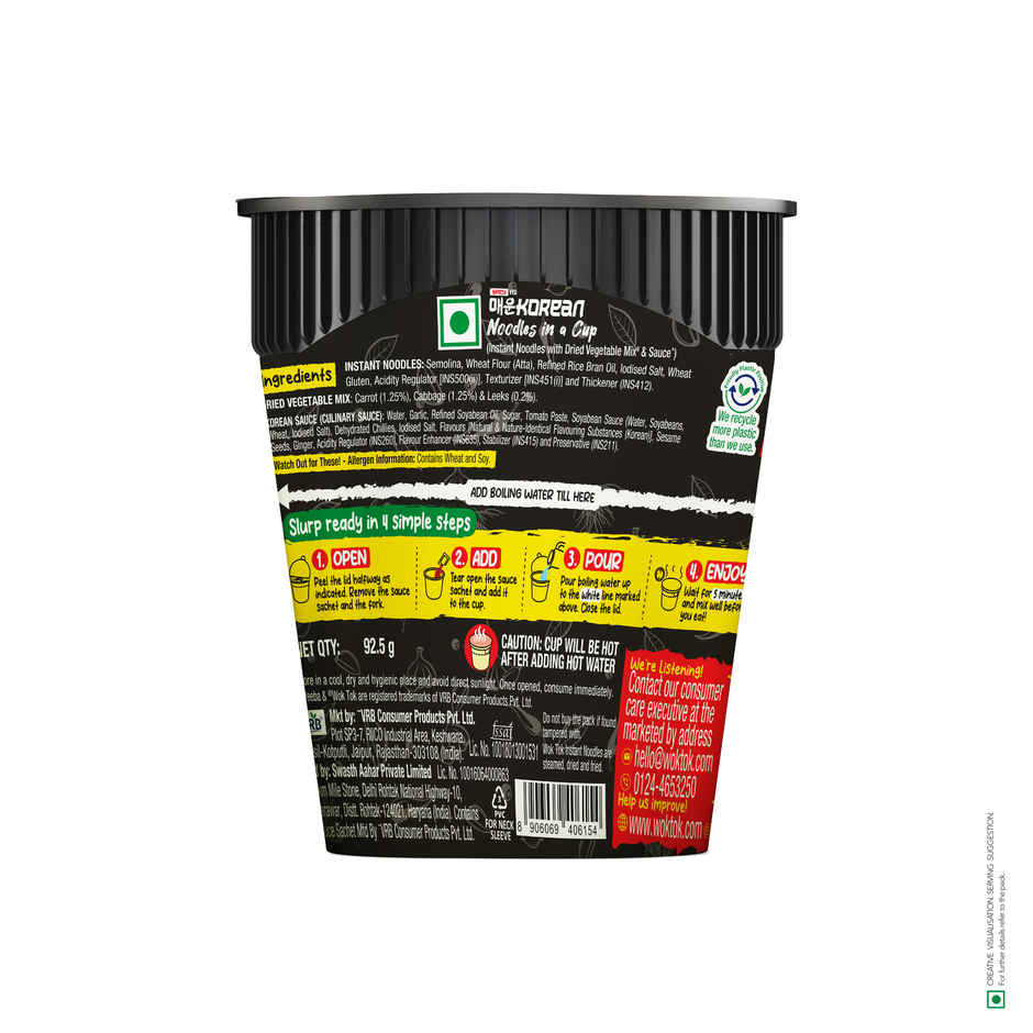 Wok Tok by Veeba Spicy Korean Noodles in a Cup