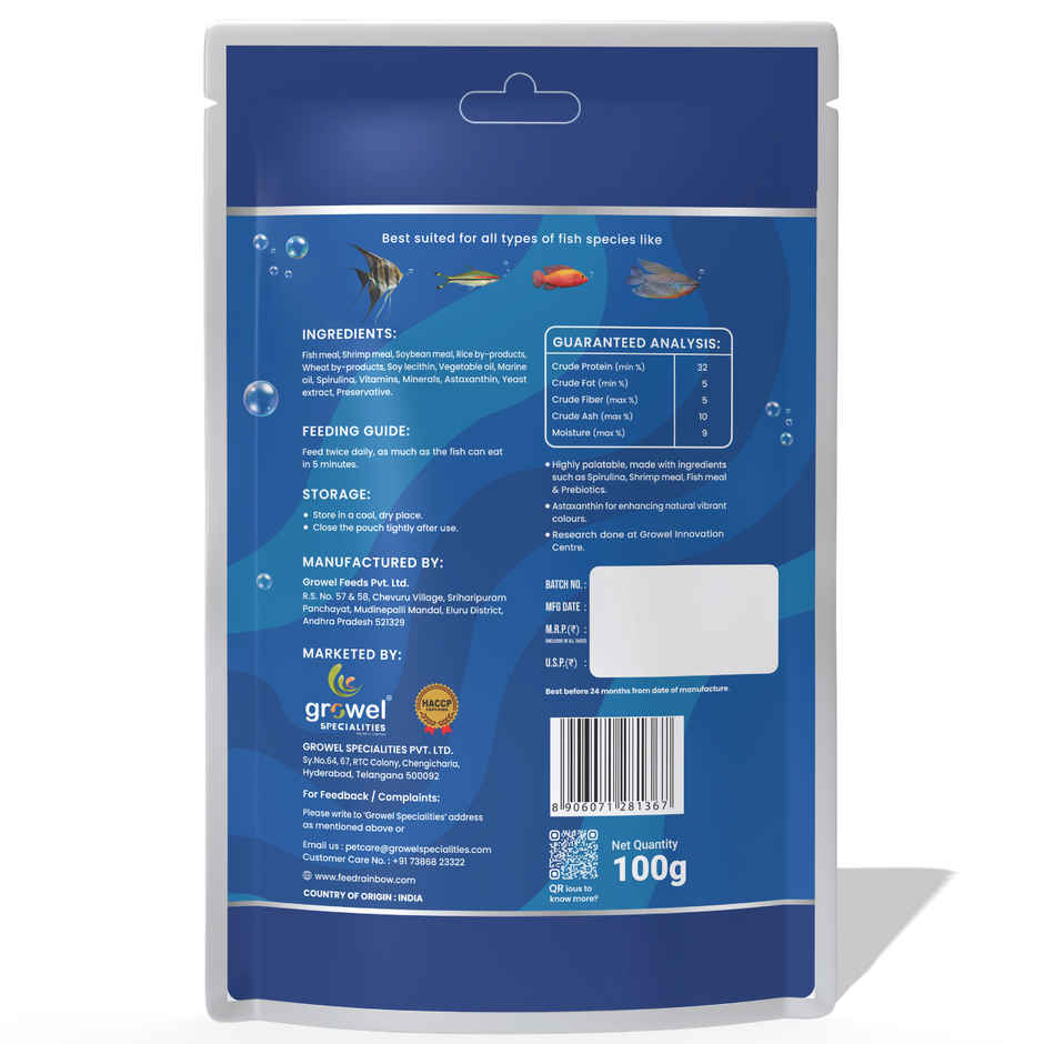 Growel Rainbow Mini Floating Pellets | Highly Digestible & Nutritious Fish Food