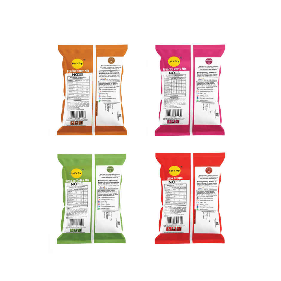 Let's Try Combo Pack | Aloo Bhujia | Navratan | Peanut Party | Crunchy Party Combo