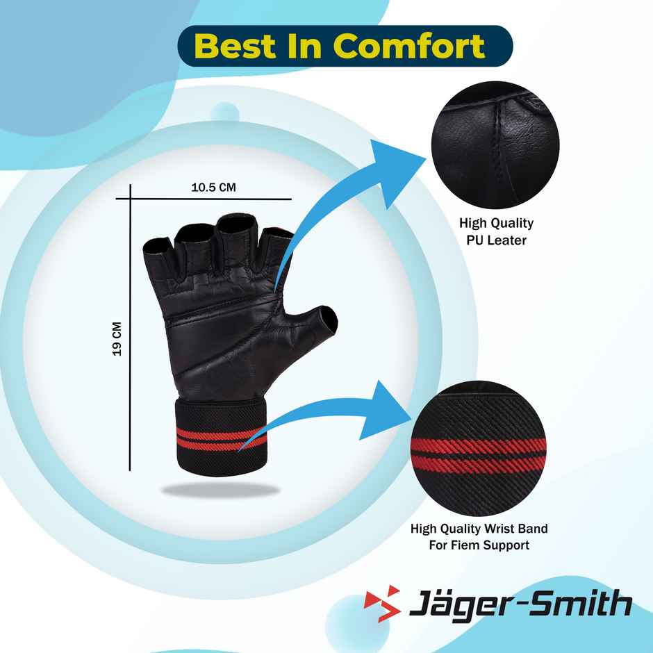 Jager-Smith Sg 302 Gym Gloves For Men & Women With Wrist Support