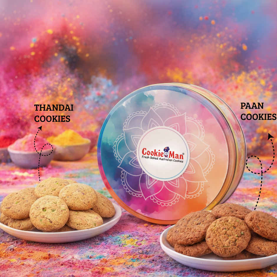 Cookie Man Celebration Festive Gift Tin | Paan & Thandai Cookies Assortment