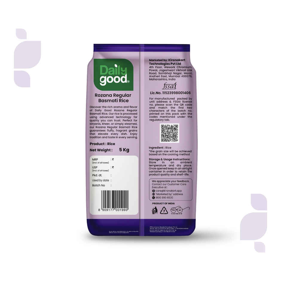 Daily Good Rozana Regular Basmati Rice | Medium Grain