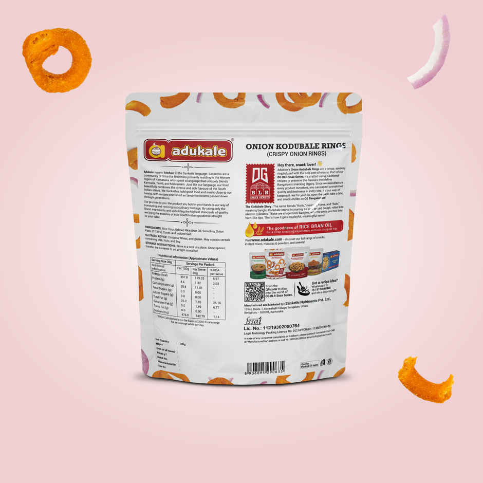 Adukale Adukale Onion Kodubale 180.0 Gram (180g) & Adukale Congress Kadlekayi 180.0 Gram (180g) Combo