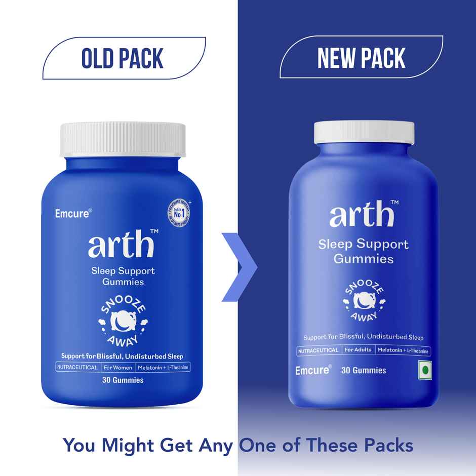 Arth By Emcure Melatonin Gummies | Sleep Gummies (Cranberry) with L-Theanine & Chamomile