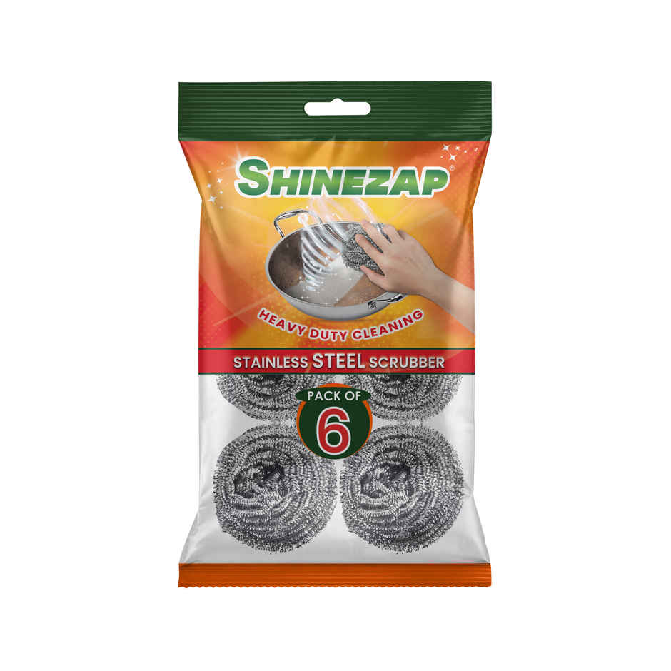 Shinezap Stainless steel utensil scrubber Pack of 6