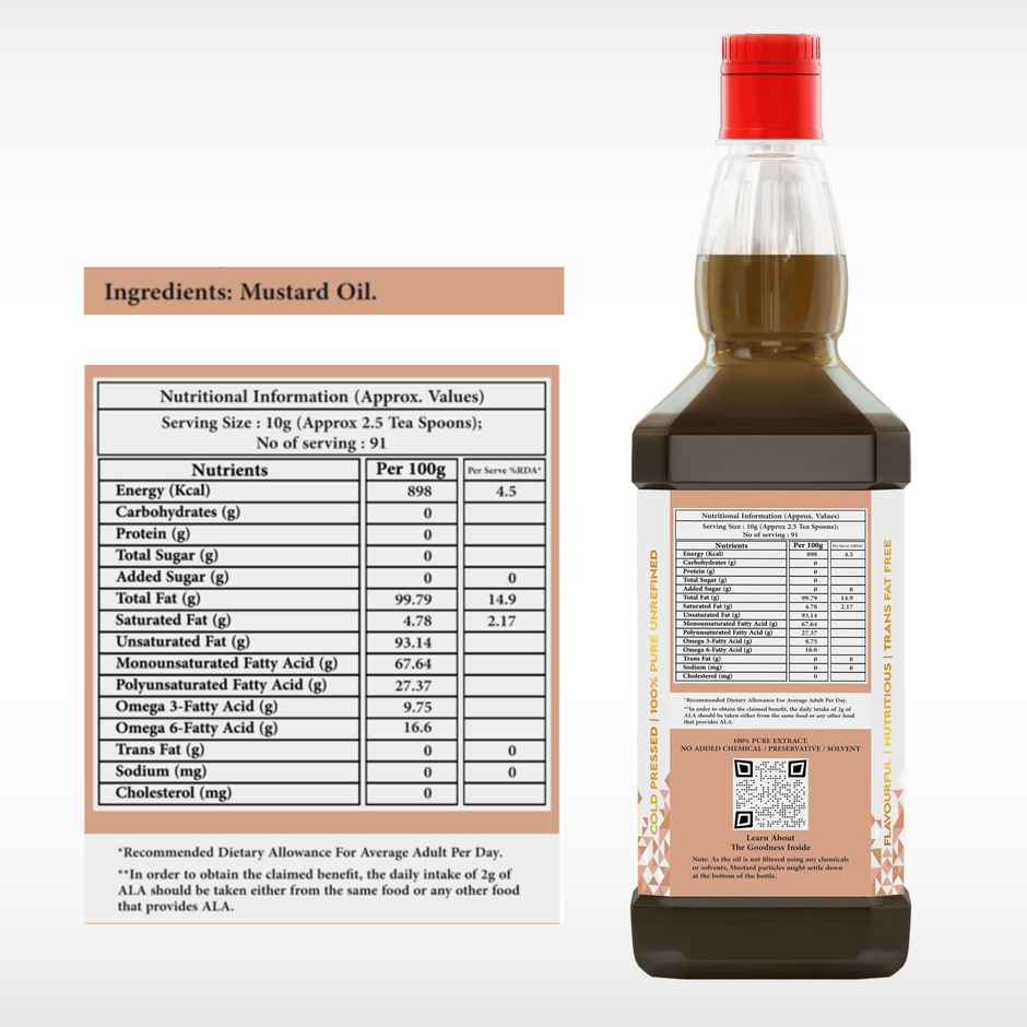 Indic Wisdom Cold Pressed Mustard Oil | Pure & Unrefined Sarson Oil