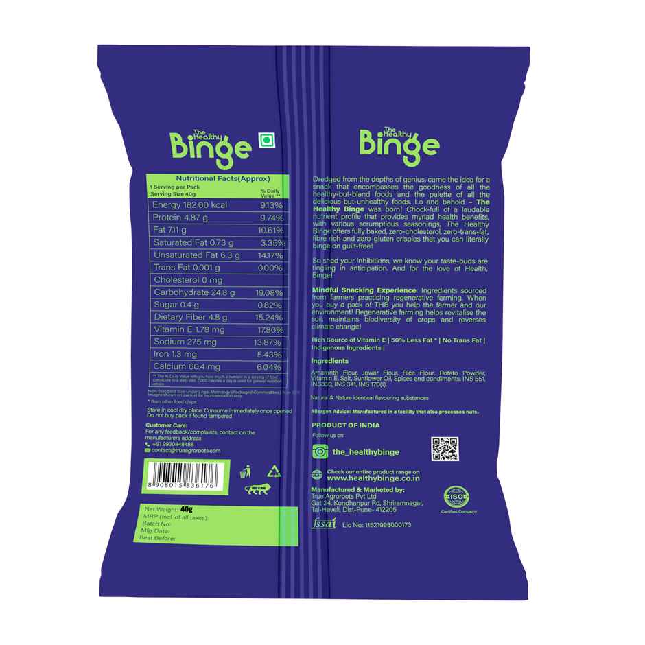 The Healthy Binge Millet Baked Chips- Classic Cheese- Protein Rich Combo