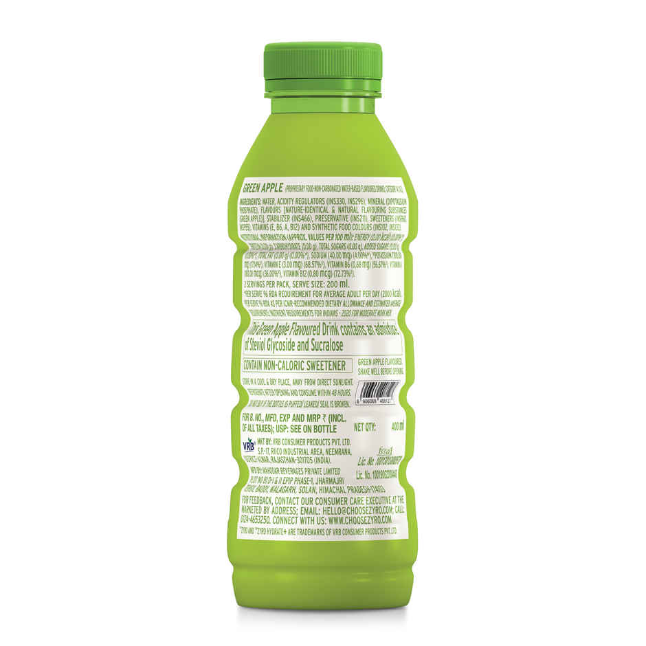 Zyro by Karan Aujla Hydration Drink | Zero Sugar | Green Apple