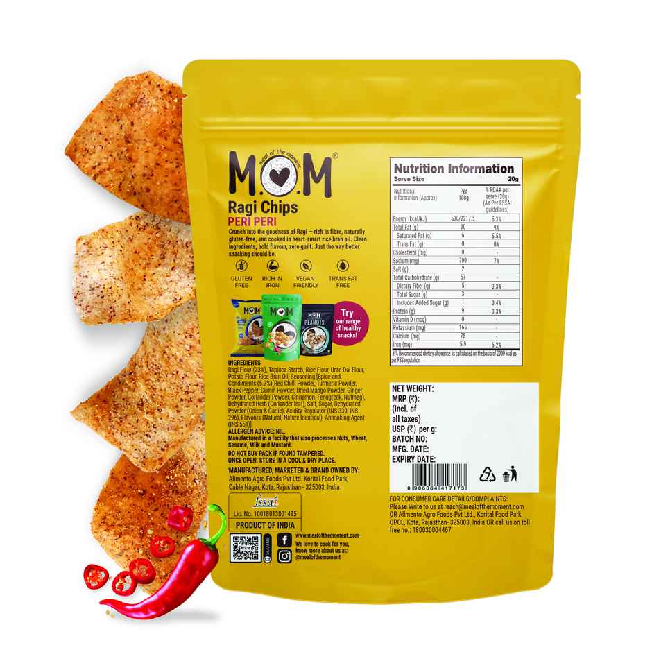 MOM Peri Peri Ragi Chips No Palm Oil | Crunchy & Tasty
