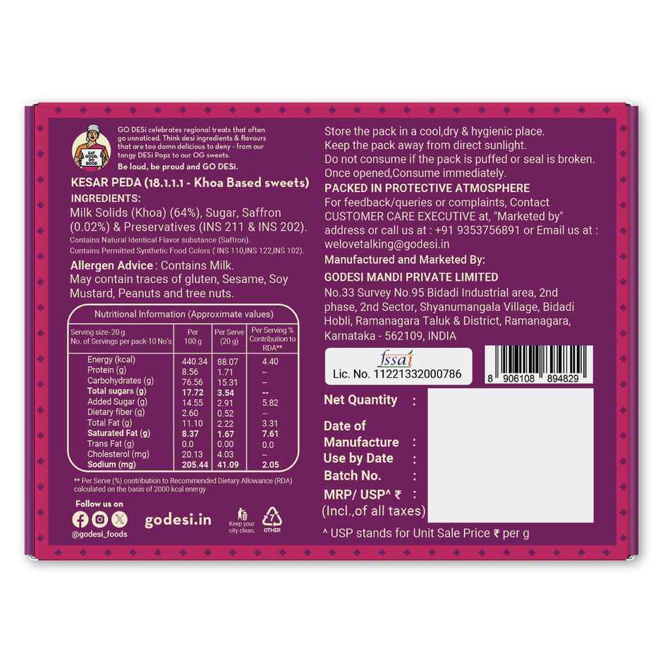 Go Desi Kesar Peda