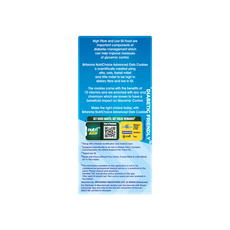 Britannia Nutrichoice Oats Cookies Diabetic Friendly
