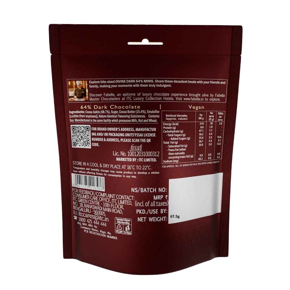 Fabelle Divine 64% Dark Minis | Dark Chocolate Pack