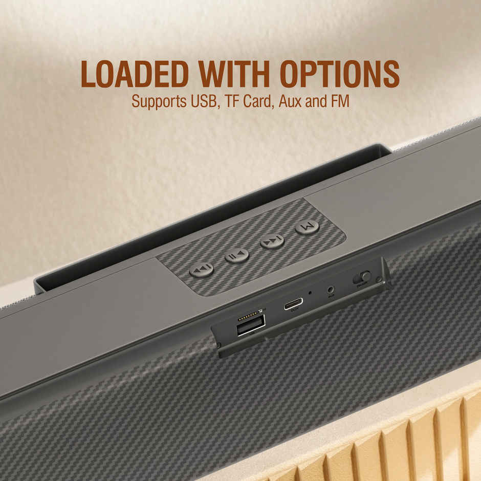 UBON Thunder SP90 Wireless Sounbar with Voice Changer Mic, 16 W, 10 Hrs Playtime, (Black)