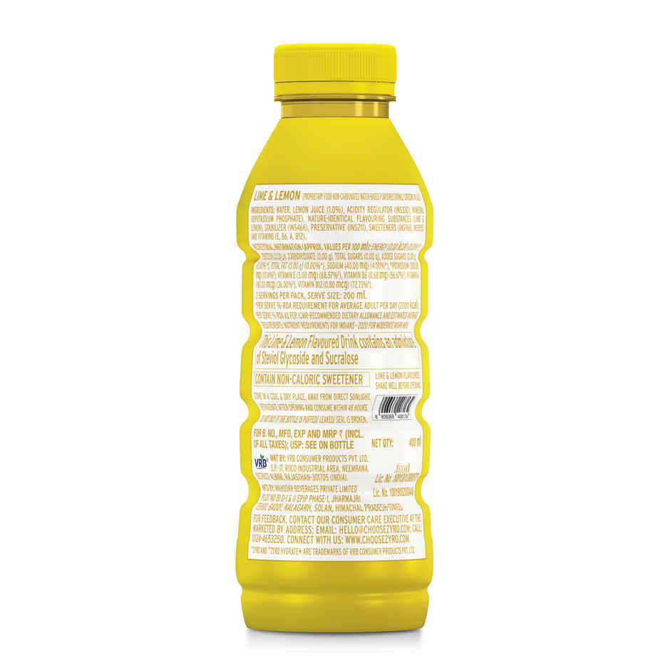 Zyro by Karan Aujla Hydration Drink | Zero Sugar | Lime & Lemon