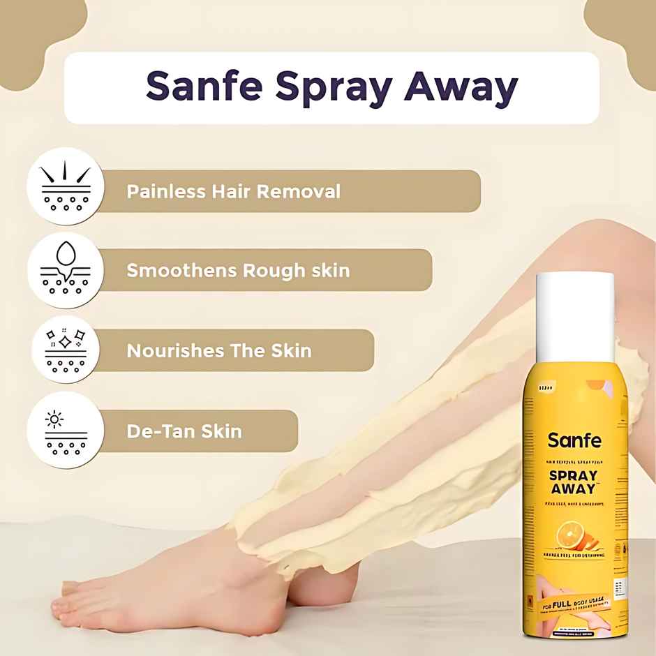 Sanfe Painless & Detan Hair Removal Spray Crean Unisex