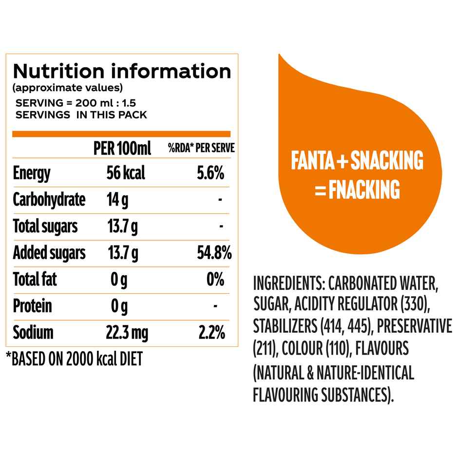 Fanta Orange Flavoured Soft Drink Can | Carbonated Beverage Combo