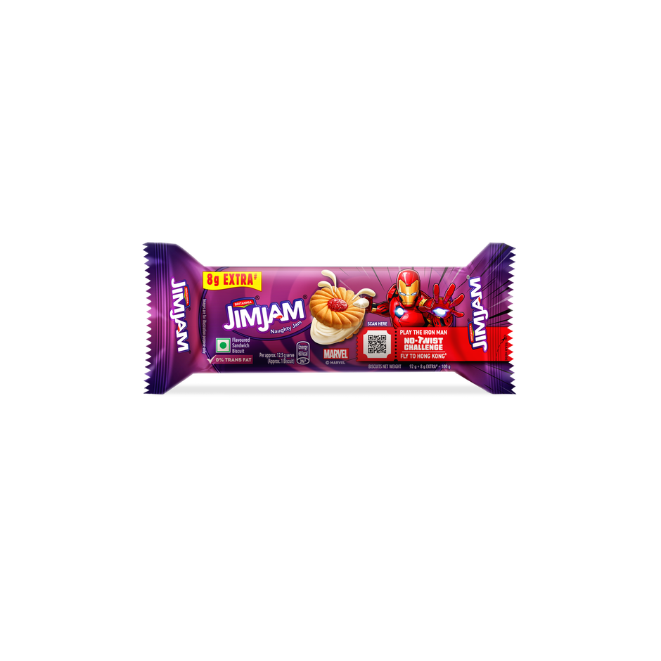 Britannia Treat Jimjam Naughty Jam Cream Biscuits | Combo