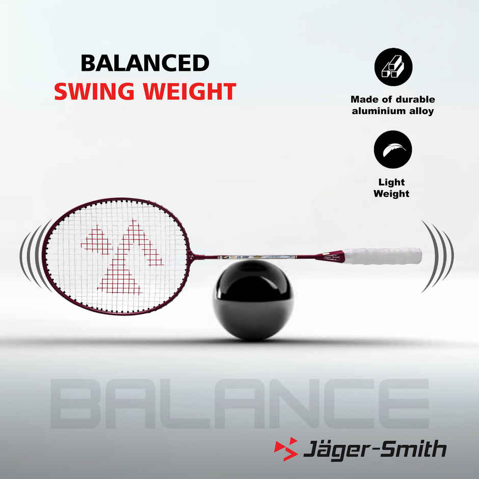 Jager Smith JS1100 Aluminium Badminton Racquet | Maroon
