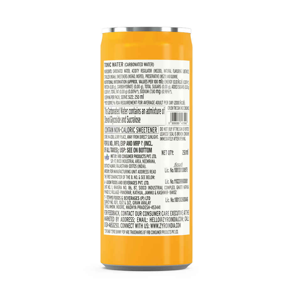 Zyro by Karan Aujla | Zero Sugar Tonic Water (250ml)
