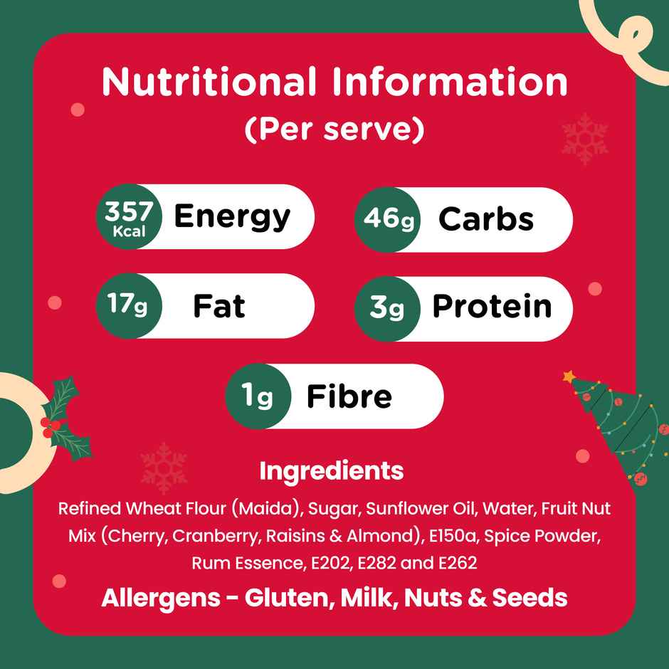 Cakezone Rich Christmas Rum Infused Plum Cake | Eggless/Veg | Soft & Delicious