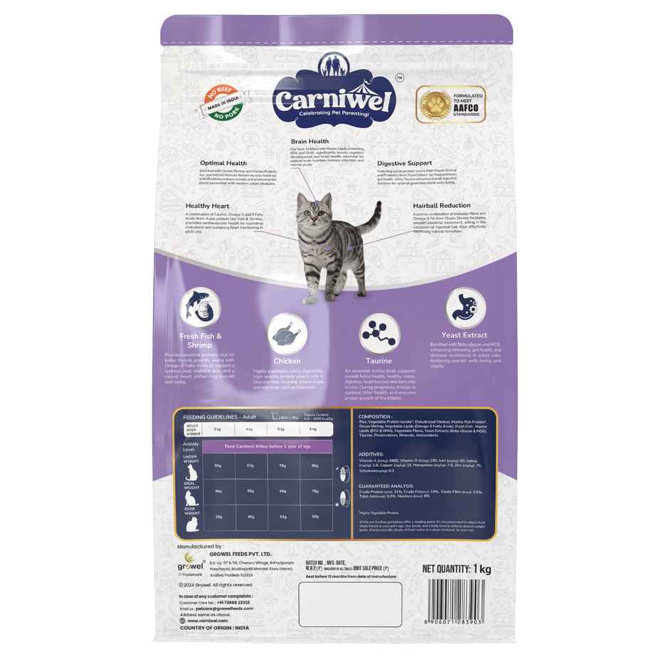 Carniwel Fresh Fish And Shrimp Dry Cat FOOD | Adult