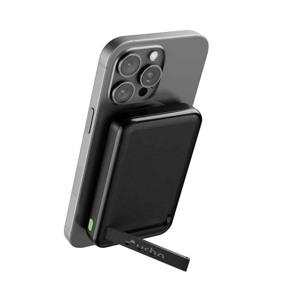 URBN Mag Safe Wireless Power Bank 10000mAh with Stand, 22.5W Fast Charge | iPhone& Qi Devices Black