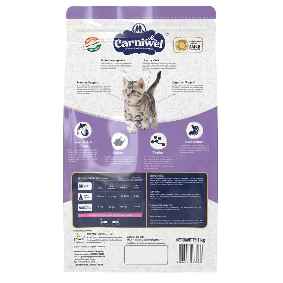Carniwel Fresh Fish And Shrimp Dry Cat FOOD | Kitten