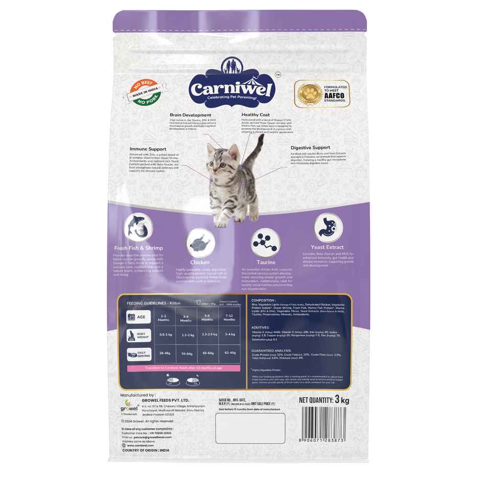 Carniwel Fresh Fish And Shrimp Dry Cat FOOD | Kitten