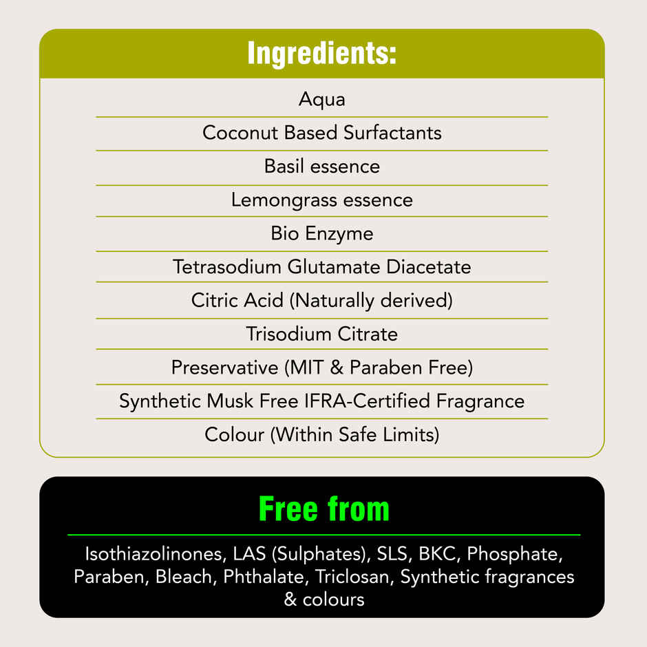 Beco Lemongrass & Basil Freshness Natural Floor Cleaner Refill Pack