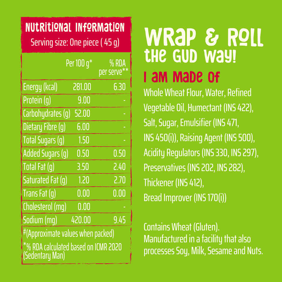 Wickedgud Whole Wheat Wraps & Rolls