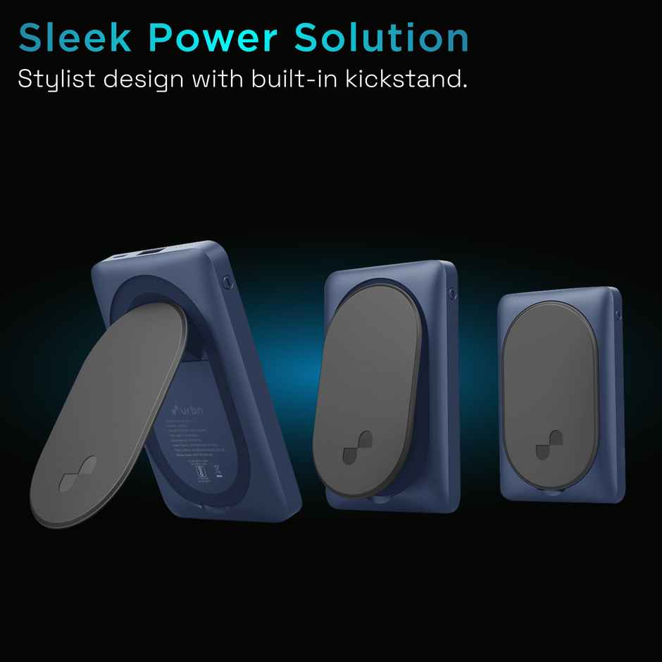 URBN 10000 mAh Kick Stand Wireless Magsafe Power Bank (Blue)