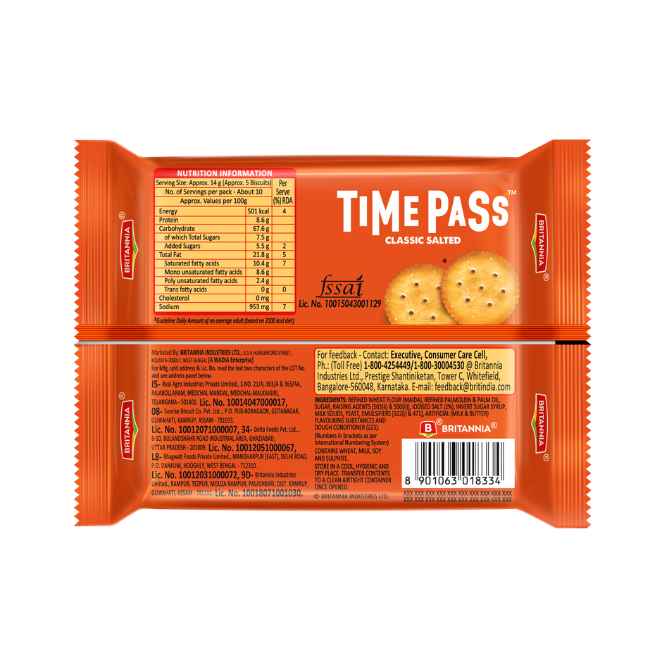 Britannia 50-50 Timepass Classic Salted Biscuit