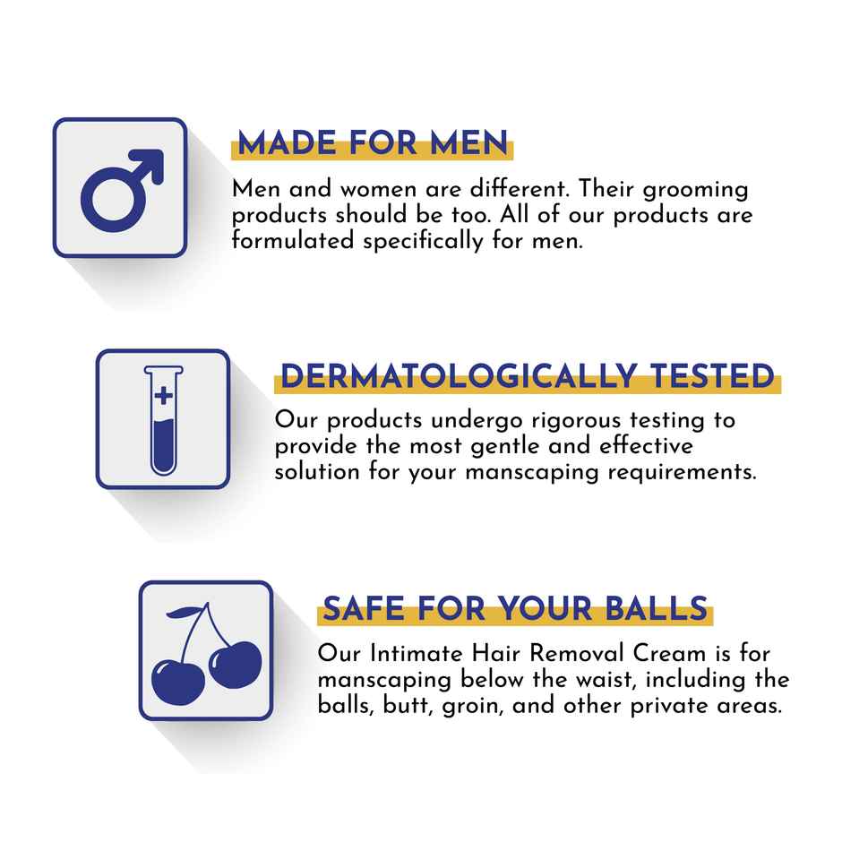 Mannlich Intimate/Private Hair Removal Cream For Men Suitable For All Skin Types