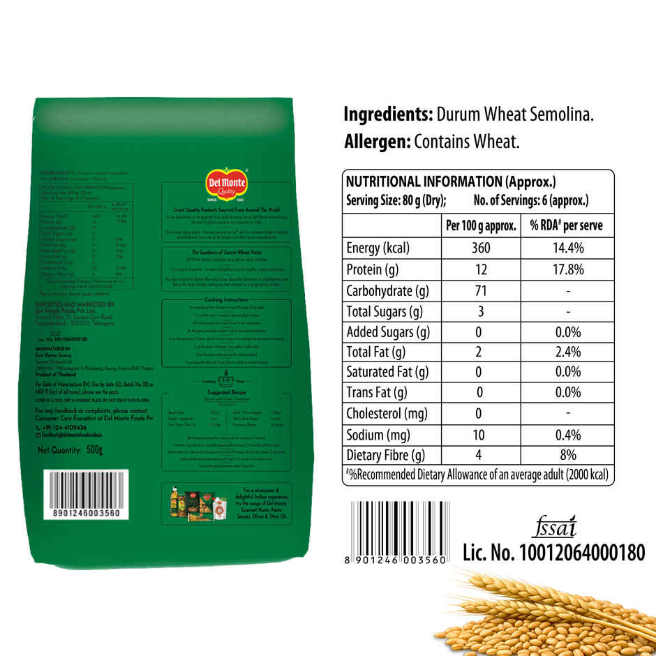 Del Monte Penne Rigate Pasta Durum Wheat