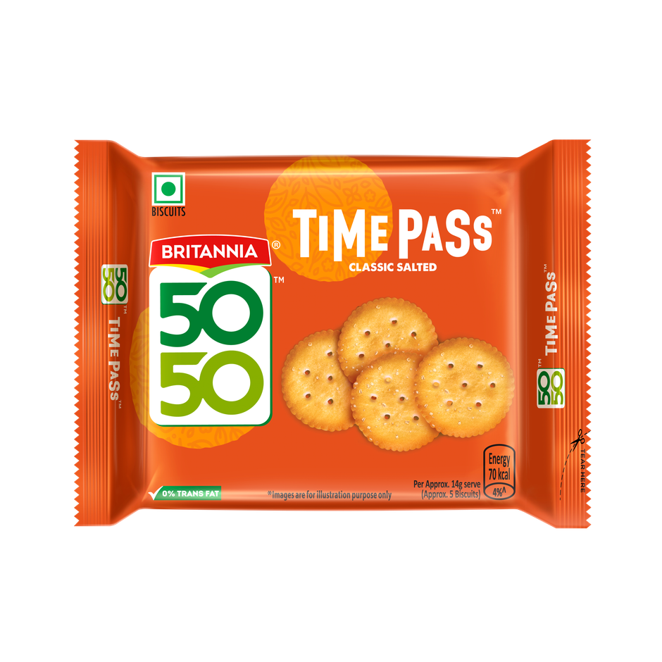 Britannia 50-50 Timepass Classic Salted Biscuit