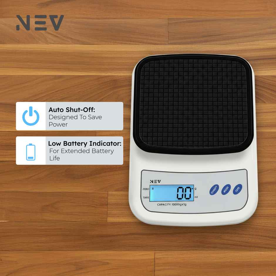 NEV PREPPO Digital Kitchen Scale | 10 kg Capacity | Black