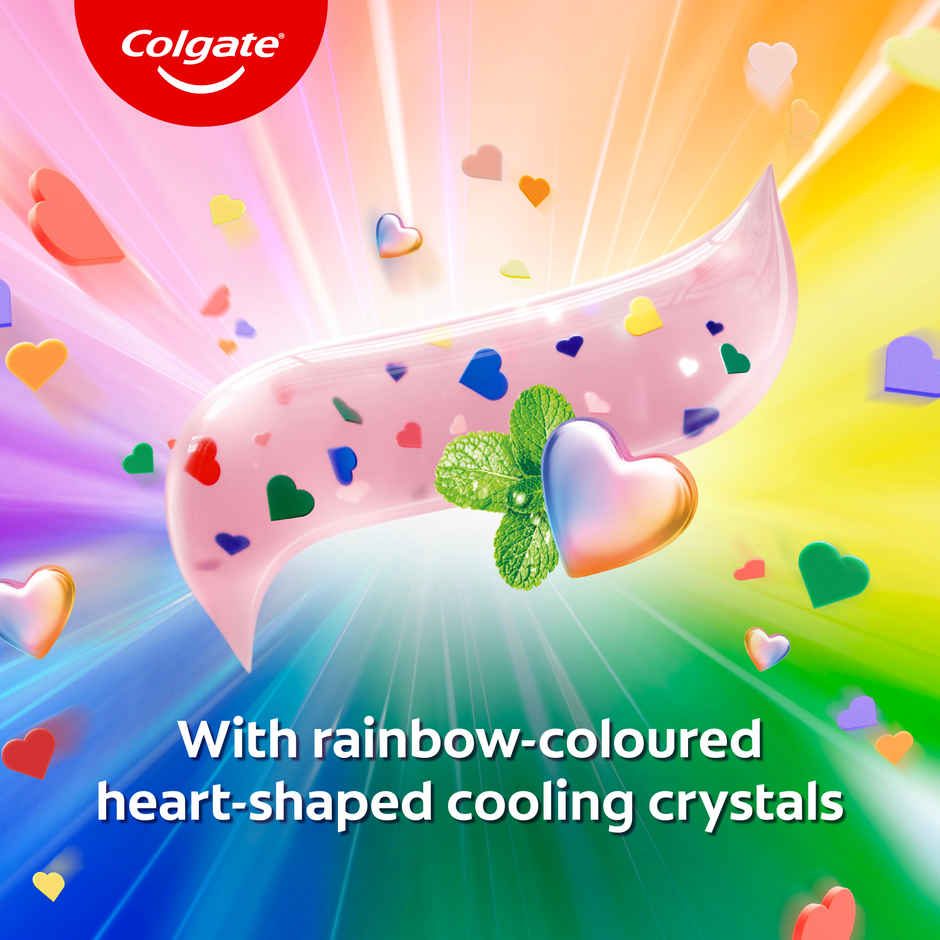 Colgate Maxfresh Rainbow Fresh Gel Toothpaste With Heart Shaped Crystals, Triple Mint Flavour (100g) & Colgate Maxfresh Watermelon Blast Gel Toothpaste With Cooling Crystals, Ultrafreeze Technology (100g) Combo