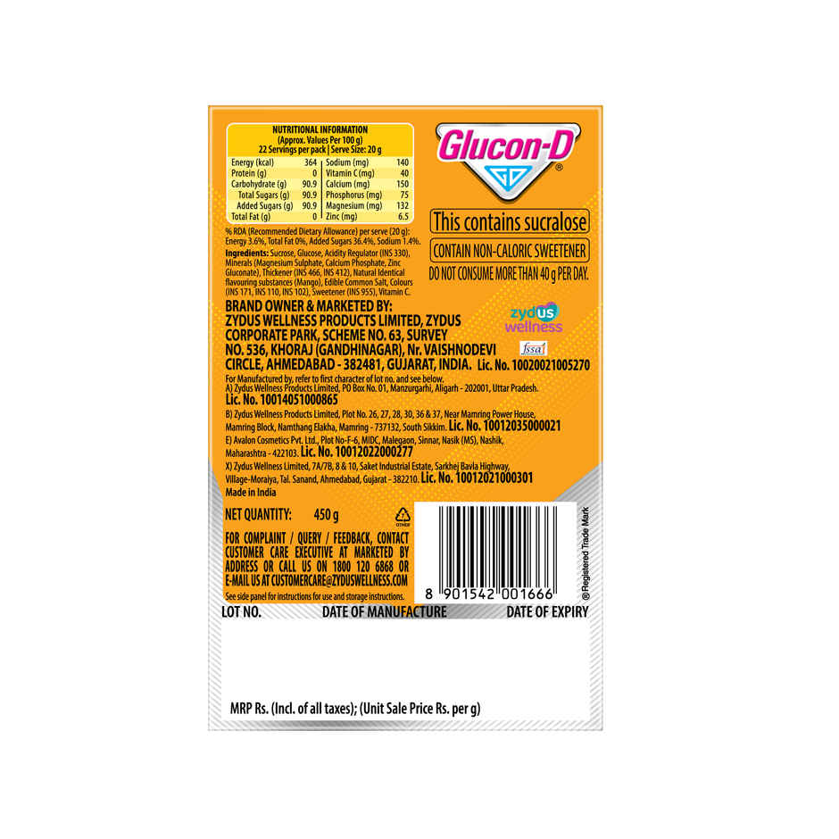 Glucon D Mango Instant Drink Mix