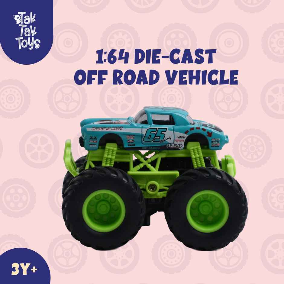 Tak Tak Toys 1:64 Die Cast Turbo Pull Pack Truck Toy Monster Car with Metal Body for Kids Action 09