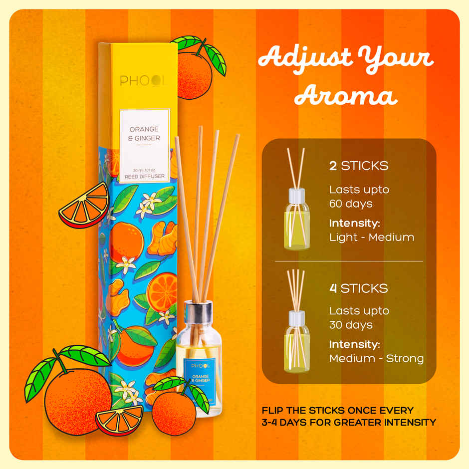 Phool Orange and Ginger Reed Diffuser Set