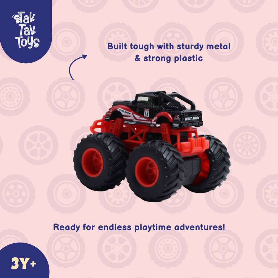 Tak Tak Toys 1:64 Die Cast Turbo Pull Pack Truck Toy Monster Car with Metal Body for Kids Action 02