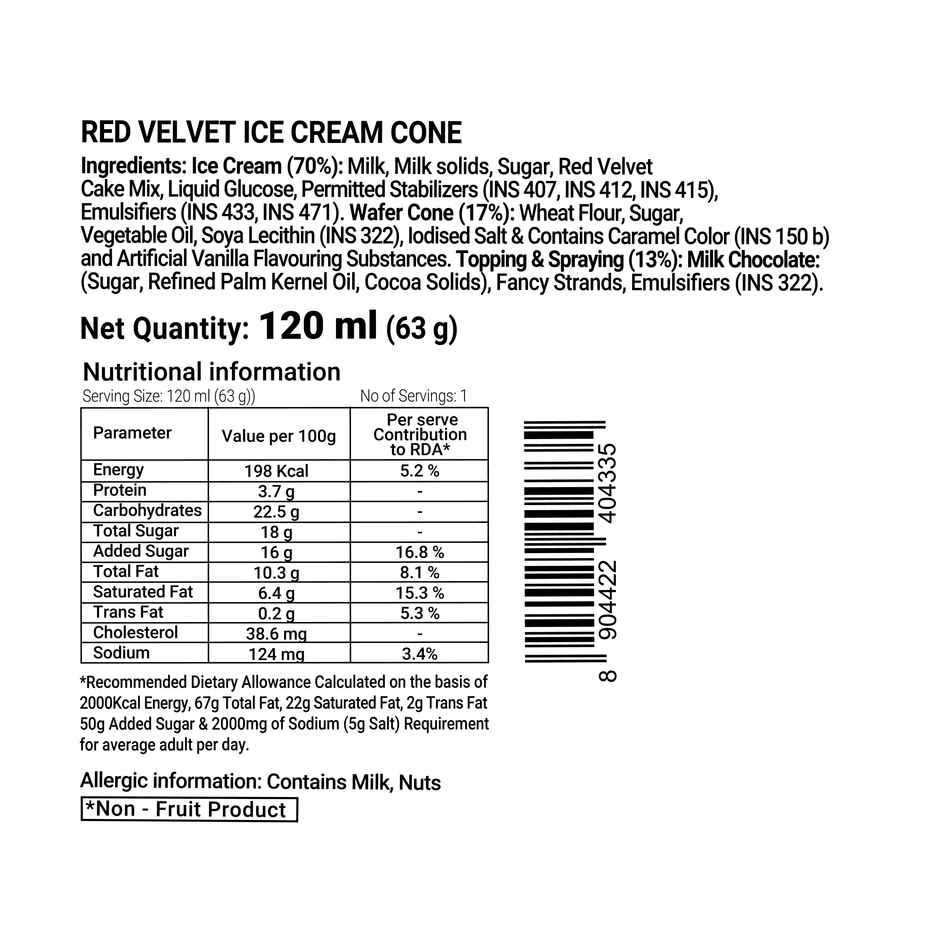 Skei Red Velvet Ice Cream Cone