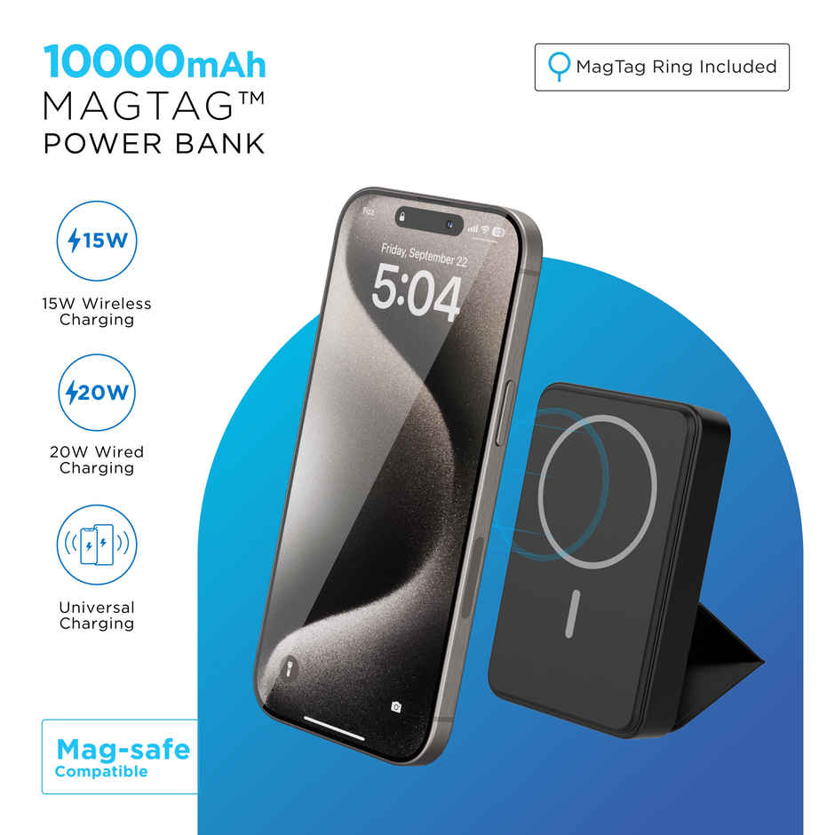 URBN 10000 mAh Stand Magsafe Power Bank (Black)