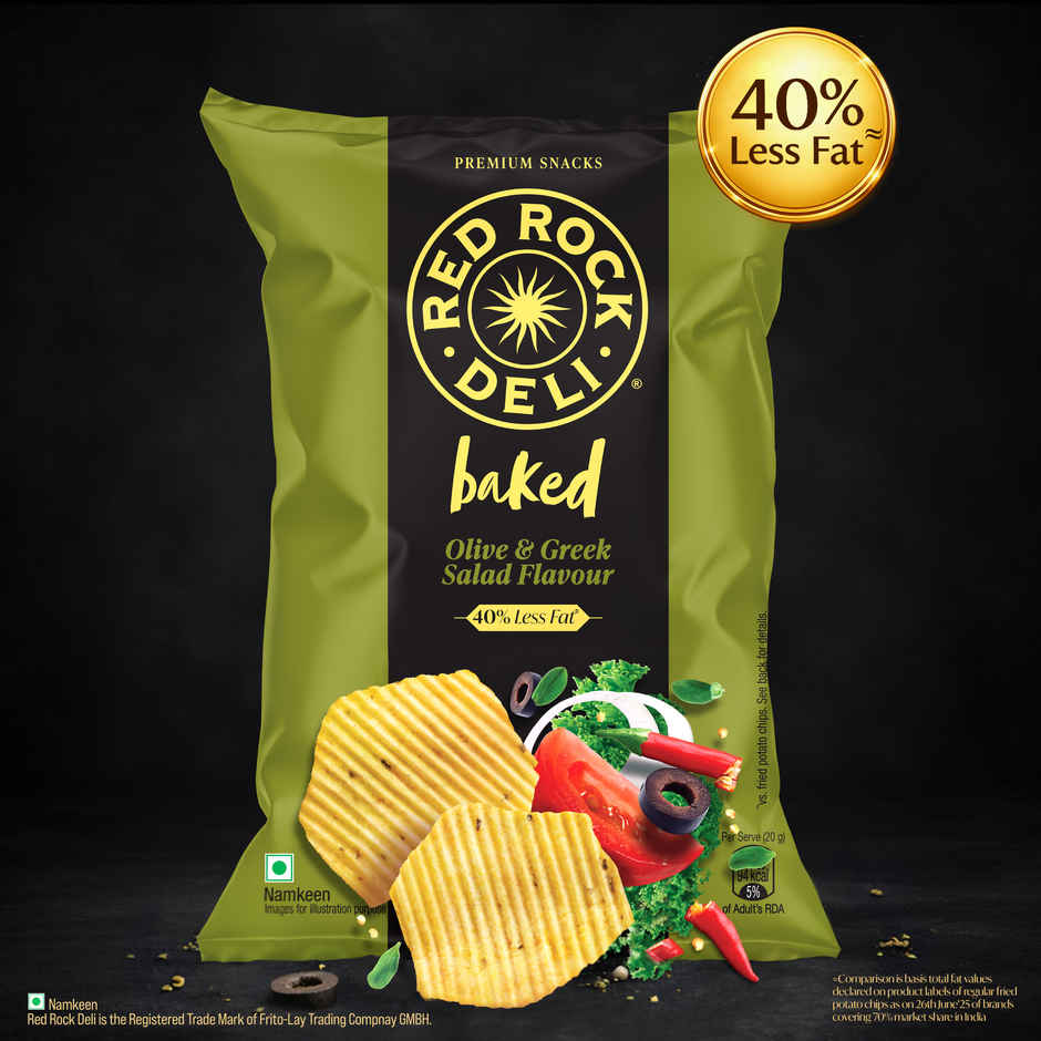 Red Rock Deli Baked Chips Greek Salad | 40% Less Fat Snacks Combo