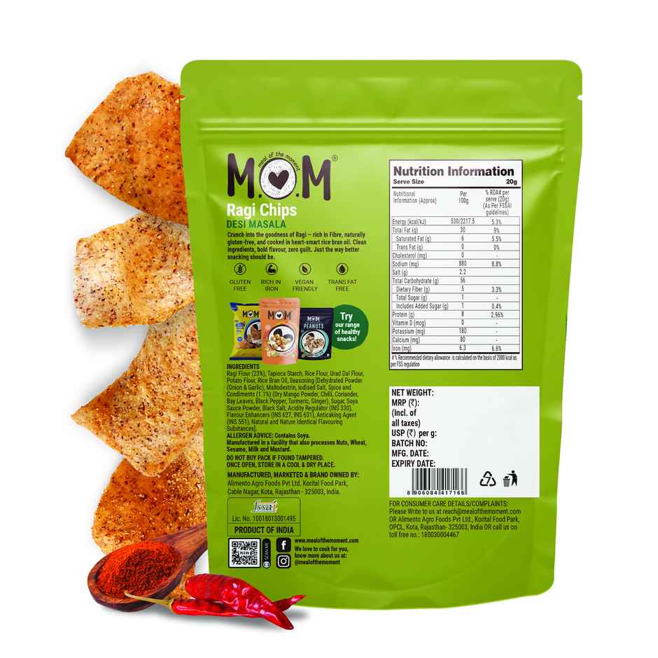 MOM Desi Masala Ragi Chips | No Palm Oil