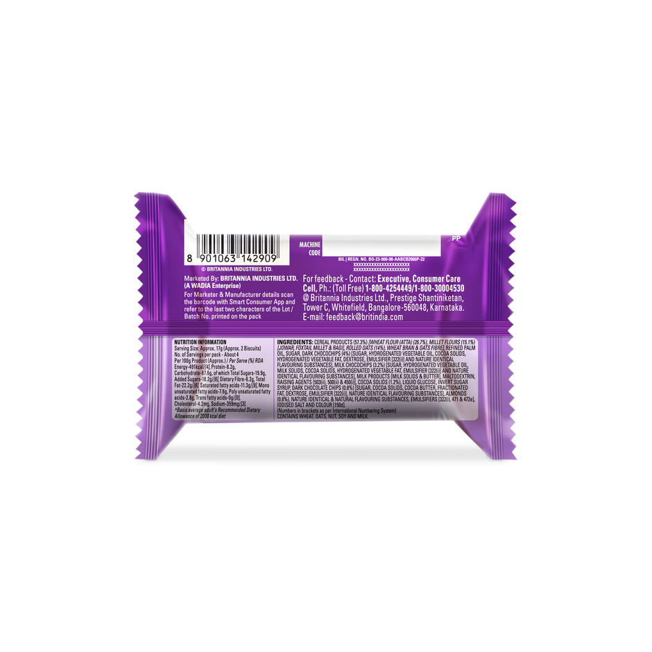 Britannia NutriChoice Chocolate and Almond Oats Biscuits | Combo