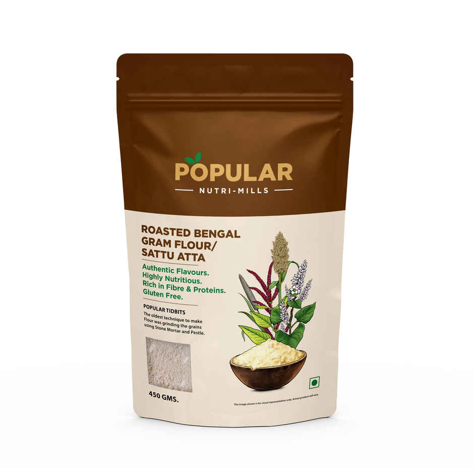 Popular Essentials Nutri Mills Roasted Bengal Gram Flour Sattu Atta